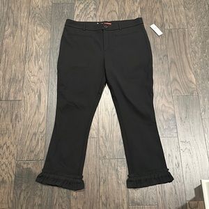 NWT Anthropologie Cartonnier Ruffle Hem Black Pants